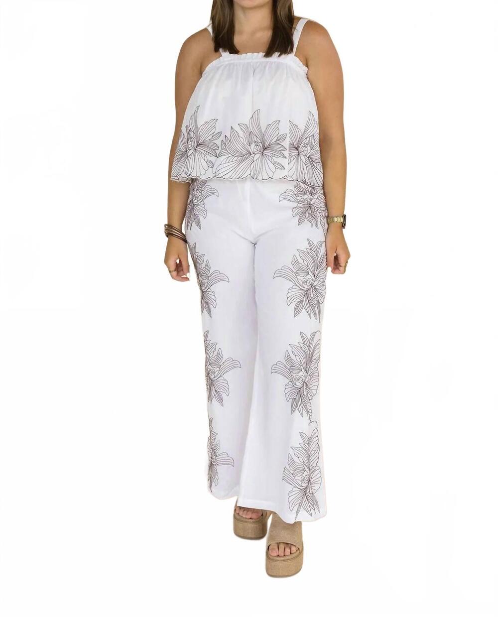 NEW AZURA isla bloom embroidered set in white floral